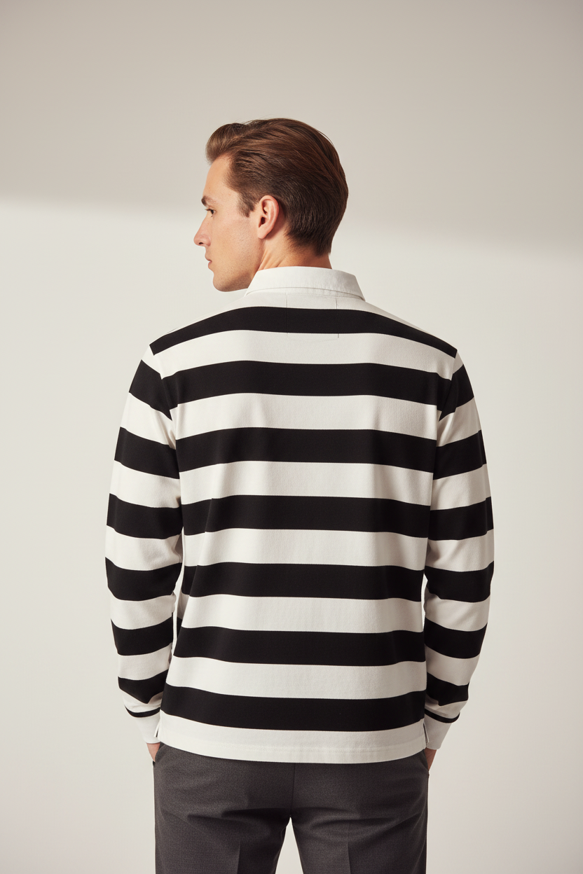North Wear Color Block Stripe Polo Shirt